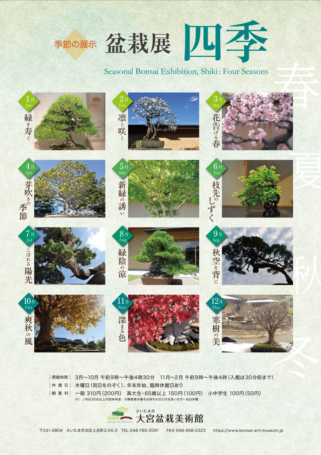 Seasonal Bonsai Exhibition, Shiki: Four Seasons, March, Flowers Herald Spring